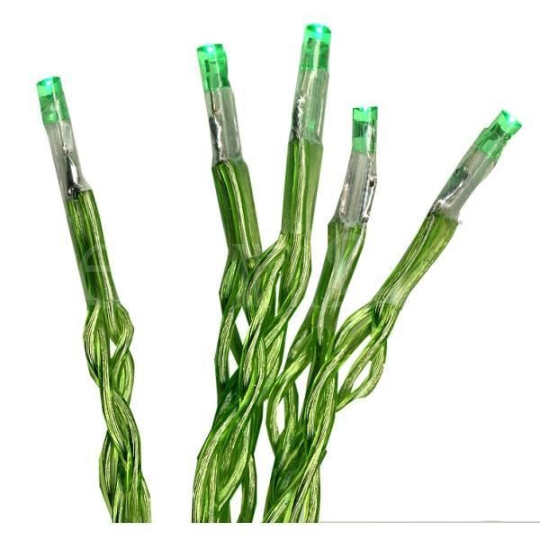 Mini guirlande à piles équipée de 15 LEDs vert