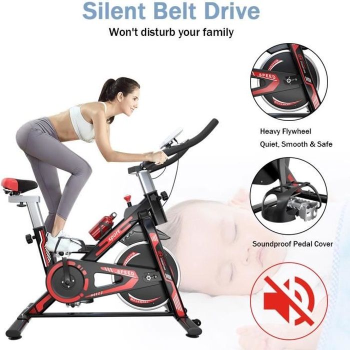 Vélo d'appartement - HOME FITNESS CODE - Résistance Réglables - Vélo d'Exercice d'Intérieur - Noir