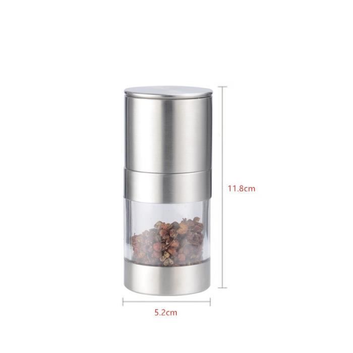 Pot a épices,Moulin manuel à sel et poivre, condiments, rechargeable, moulin ajustable, ustensile de cuisine, - Type Single Head