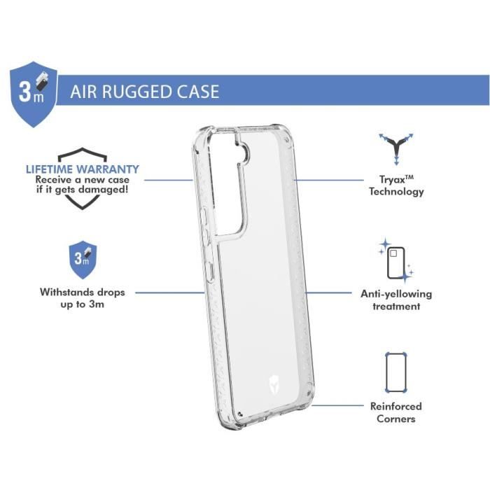Coque Renforcée Samsung G S22 5G AIR Garantie à vie Transparente Force Case