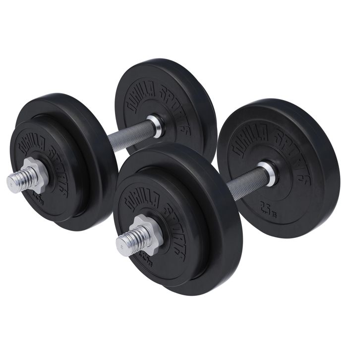 Gorilla Sports Set d´haltère court avec revêtem…