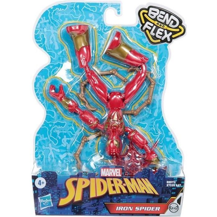 MARVEL SPIDER-MAN - Bend and Flex - Figurine flexible Iron Spider de 15 cm - avec accessoire - à partir de 6 ans