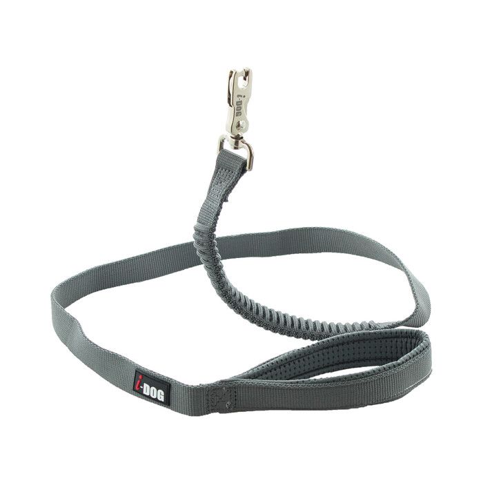 I DOG Laisse Confort - L 120 cm - Noir et gris - Pour chien