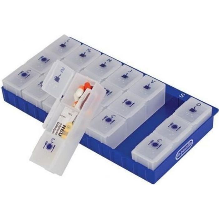 Pilulier médical semainier - Boîte à médicaments hebdomadaire - 3 prises par jour - Grand format