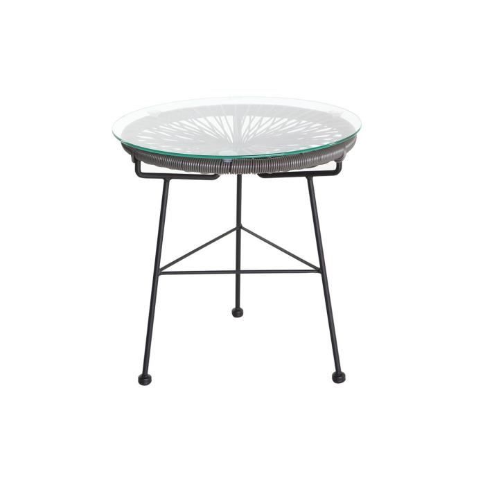 Miliboo - Table d'appoint de jardin en fils de résine gris BELLAVISTA