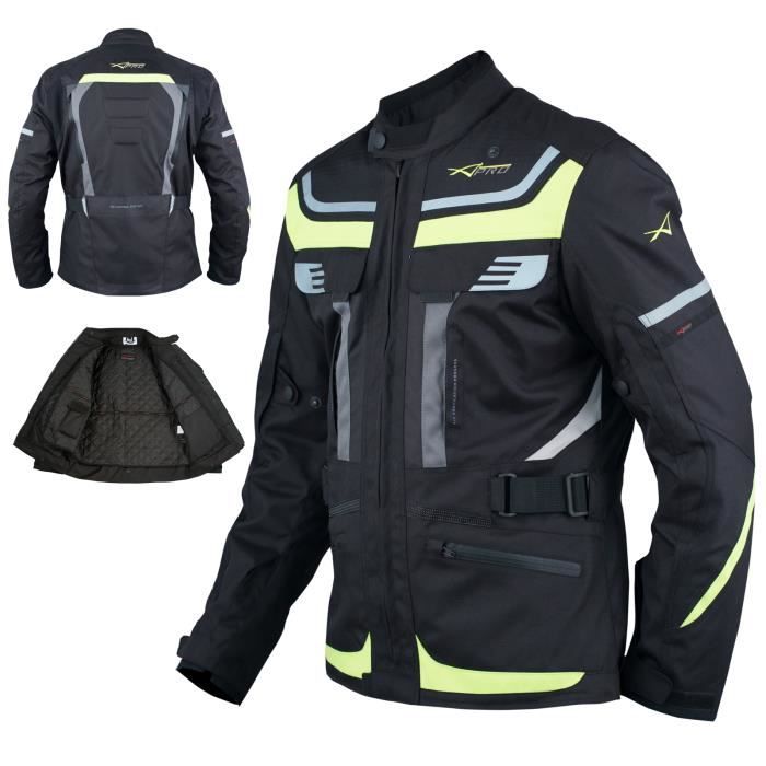 Textile Blouson Protections CE Amovible Moto Sport Scooter étanche Fluo 3X