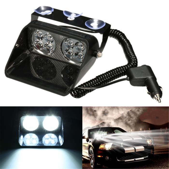 24W Police Dash LED Strobe Urgence Clignotant Lampe d'avertissement Pour Voiture Camion Blanc
