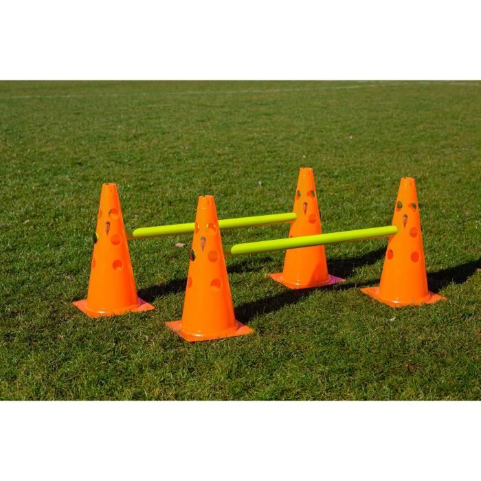 Lot de 4 cônes d’agilité avec barres - Matériel d'entraînement de la coordination