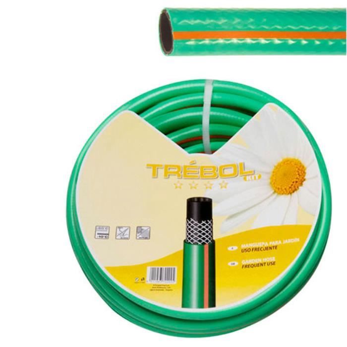 Tuyau vert trèfle tressé 19 mm. Rouleau de 50 mèt
