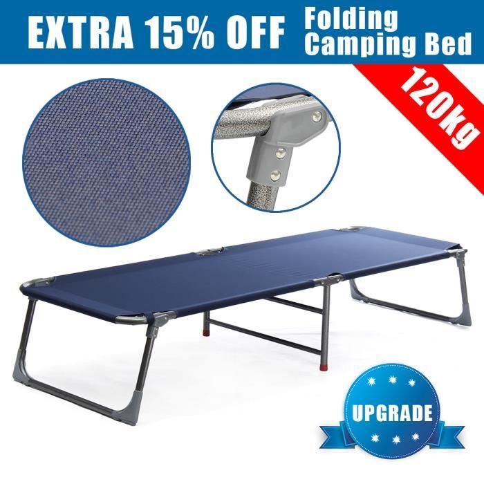 Lit De Camp Pliant Pour Camping 185 x 65 x 32 cm Charge Maximal 150kg