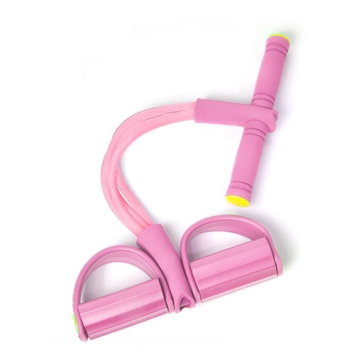 Corde De Tension , 4 Tube Jambe Exerciseur Pull Cordes Bandes Yoga Fitness Pied Pédale Pull Cordes Bodybuilding Expander Rose