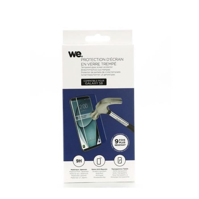 Protection d'écran We en verre trempé Galaxy S8 - 3D incurvé Transparent