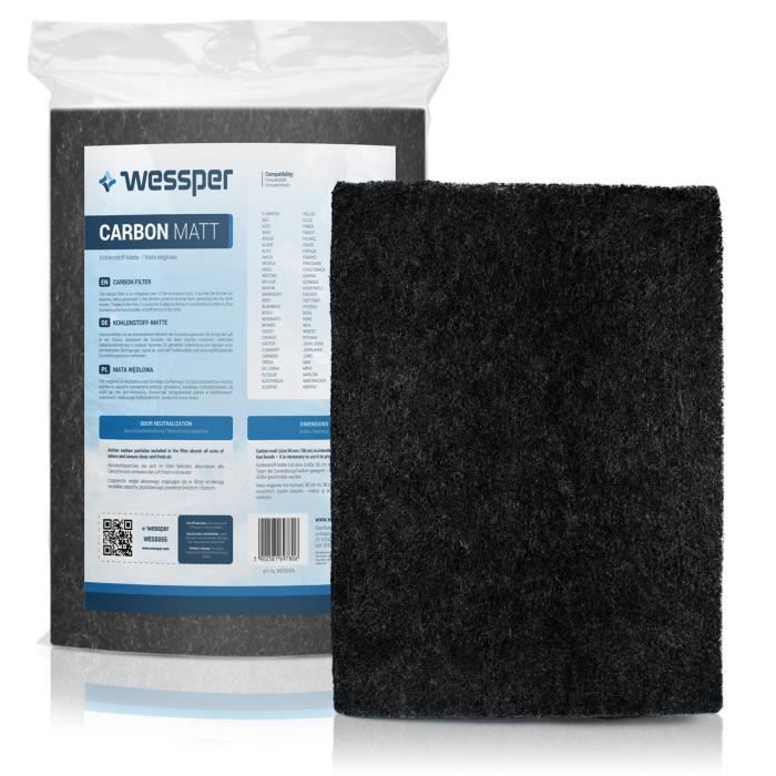 Filtre à charbon pour hotte Whirlpool AKR 420 NB-1, Forme: natte