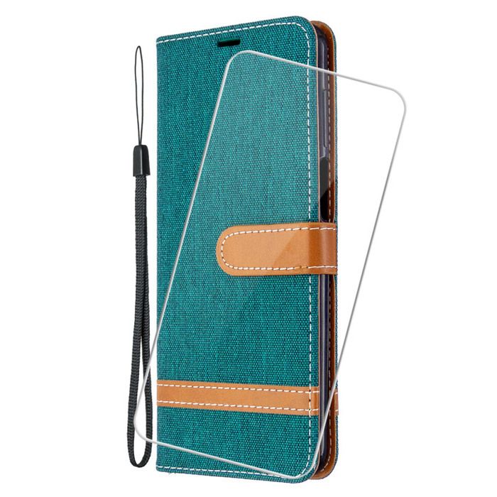 TienJueShi Bleu Foncé Premium Rétro Business Stand Portefeuille Cas En