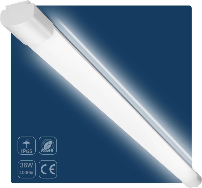 Réglette LED Néon 120cm 36W 3600LM IP65 - Éclairage Garage Atelier Étanche Blanc Neutre 4000K