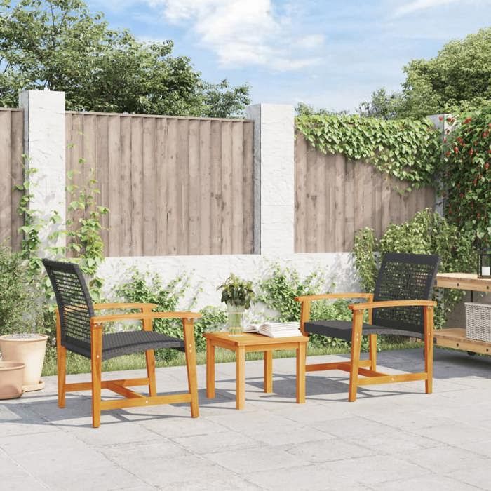 VidaXL Chaises de jardin 2 pcs Résine tressée et acacia