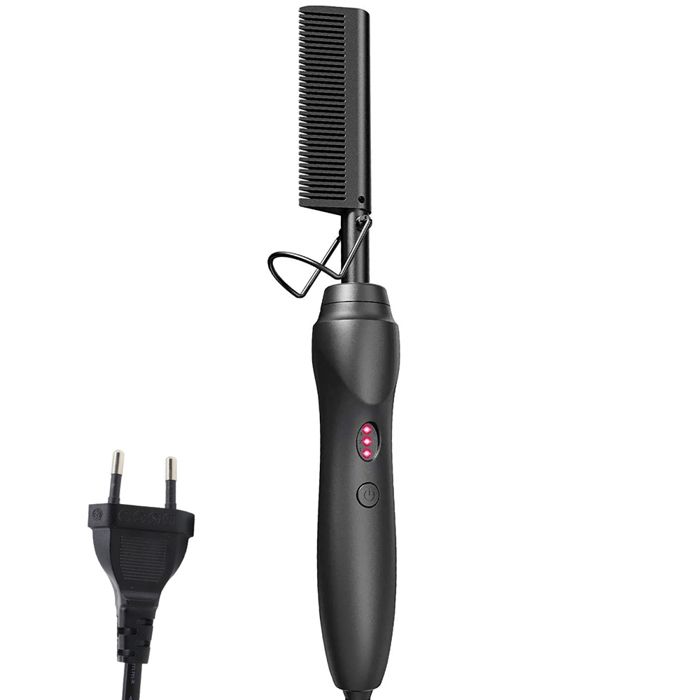 Peigne à lisser électrique - YNKKVRE - Portable - Anti-brûlure - Pour cheveux mouillés ou secs