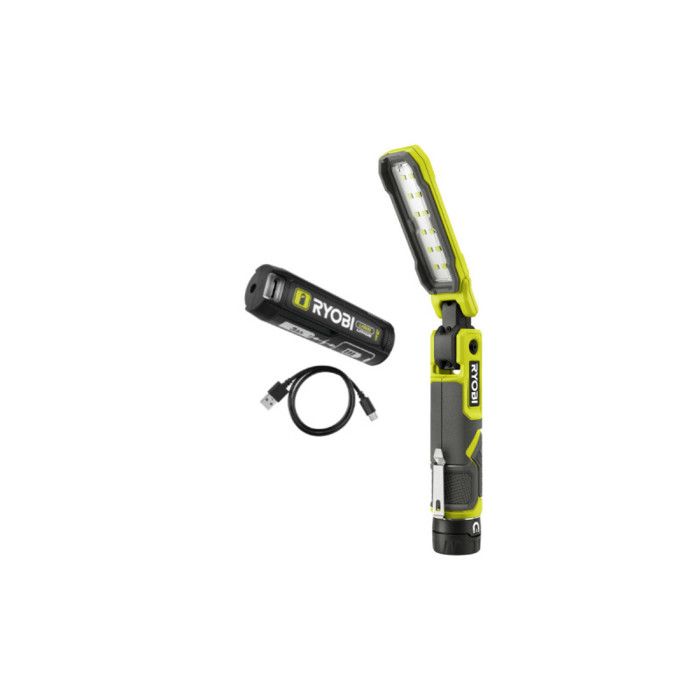 Pack RYOBI 4V Lampe de travail RLI4-0 - 650 lumens - 1 Batterie 3 0Ah - 1 Câble USB Pack RYOBI 4V Lampe de travail RLI4-0 - 650 lumens - 1 Batterie 3 0Ah - 1 Câble USB
