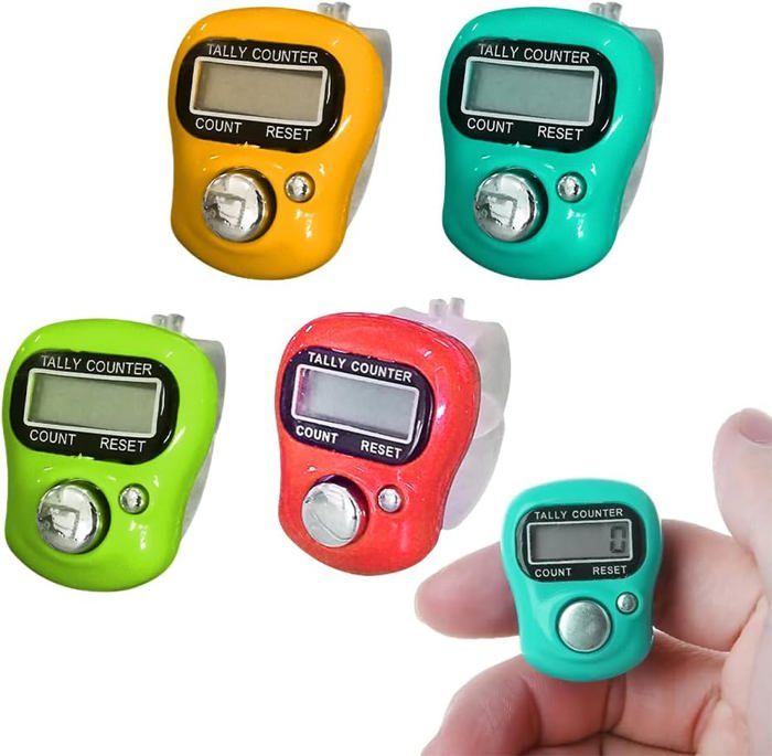 Compteur Manuel Digital à Doigt - Bague LCD, Couleur Aléatoire, 1 Chiffre