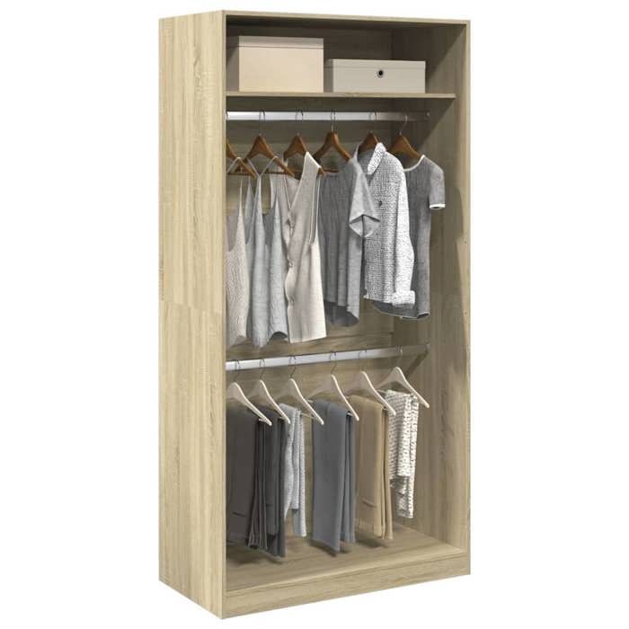 SALE 2025Placard de Chambre - Garde-robe - Chêne sonoma - 100x50x200 cm - Aggloméré513 Kg 3843