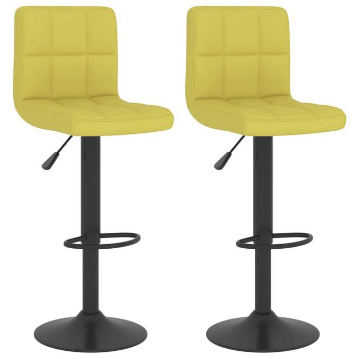 GKK Chaises de bar - 40x47x(90-111)cm - Tabourets de bar - lot de 2 - vert tissu @511