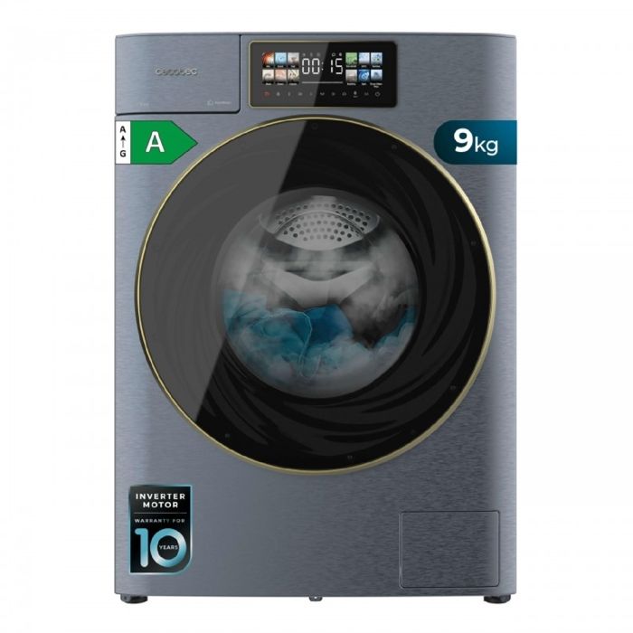 Cecotec Lave-linge 9Kg Chargement Frontal Autodose Bolero DressCode 9950 Autodose Inverter 3D Ice Blue A. Finition Bleue 1400 Tr/min - Cecotec