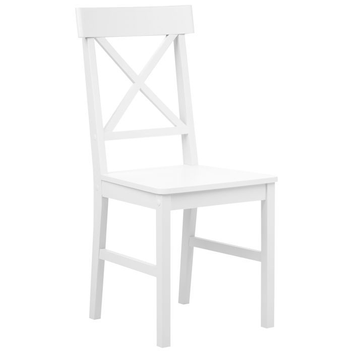 Lot de 2 chaises de salle à manger BARLEE Bois de peuplier Blanc