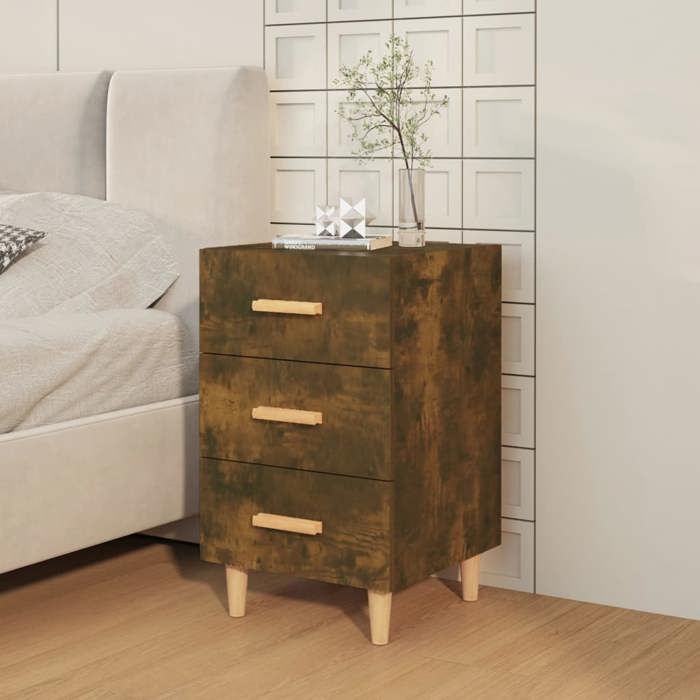 (SOLDE dété)Table de chevet/Table canapé - Polyvalent - chêne fumé 40 x 40 x 66 cm bois dingénierie Aspect chic*39416