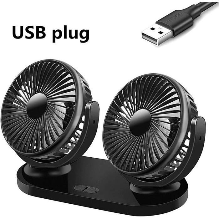Ventilateurs USB Ventilateur 12V Camping Car Ventilateur USB Silencieux Ventilateur Double TTe Secouant pour VENTILATEUR DE PLAFOND