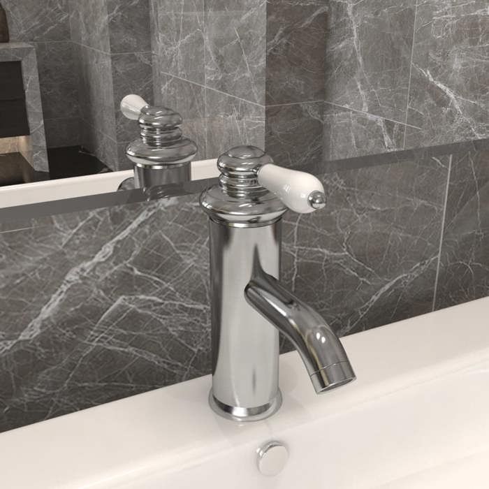 Robinet de lavabo vidaXL Laiton massif 130x180 mm