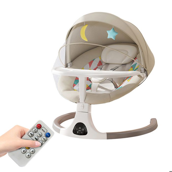 Balancelle électrique bébés balançoire portable bébé bascule dintérieur avec 5 vitesses de balancement musique et Bluetooth