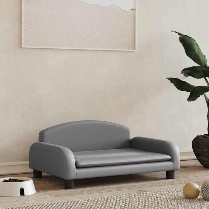 Lit pour chien - vidaXL - Gris - Similicuir - 70x45x30 cm Lit pour chien - vidaXL - Gris - Similicuir - 70x45x30 cm