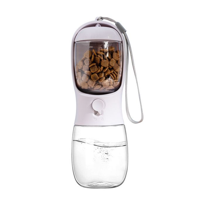 Bouteille deau pour chien - ULISEM - 550 ML - Multifonction - Anti-fuite - Blanc