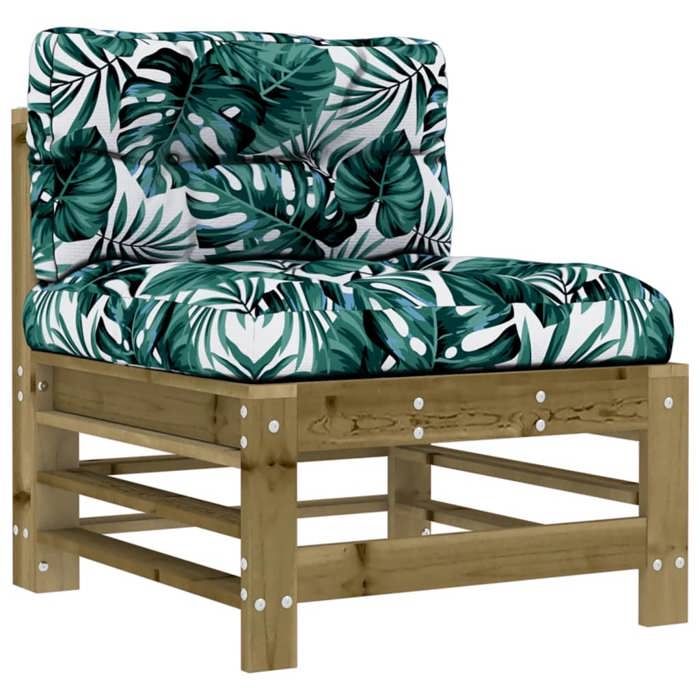 NEW 2025 Sofa de jardin - GKK - Banc central - avec coussins - bois de pin imprégné GGK2434