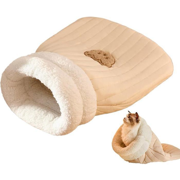 Soft Fleece Pet Sleeping Bag Cozy Plush Cat and Dog Bed Warm Cuddly Pet Nest with Basket Design