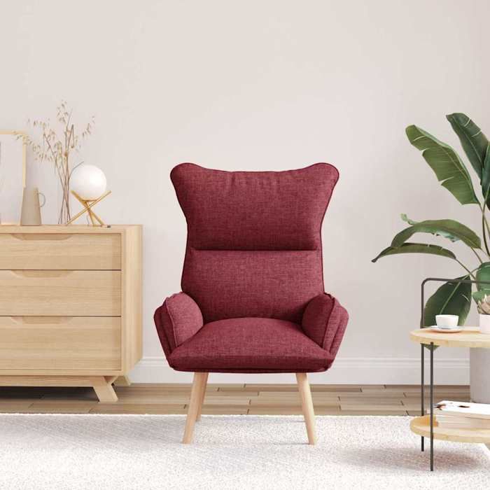 Fauteuil en tissu sherpa - vidaXL - Bordeaux - 69x74x93 cm - Tissu sherpa - Pieds en bois massif - Accoudoirs rembourrés