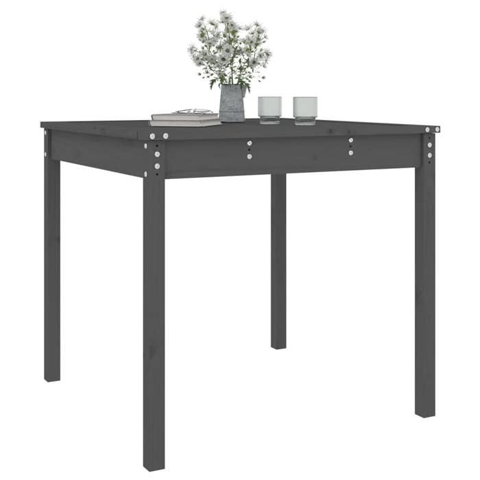 Black Friday Table à dîner de jardin BURKE 2/4 PERSONNES gris 82 5x82 5x76 cm bois massif de pin TTT596