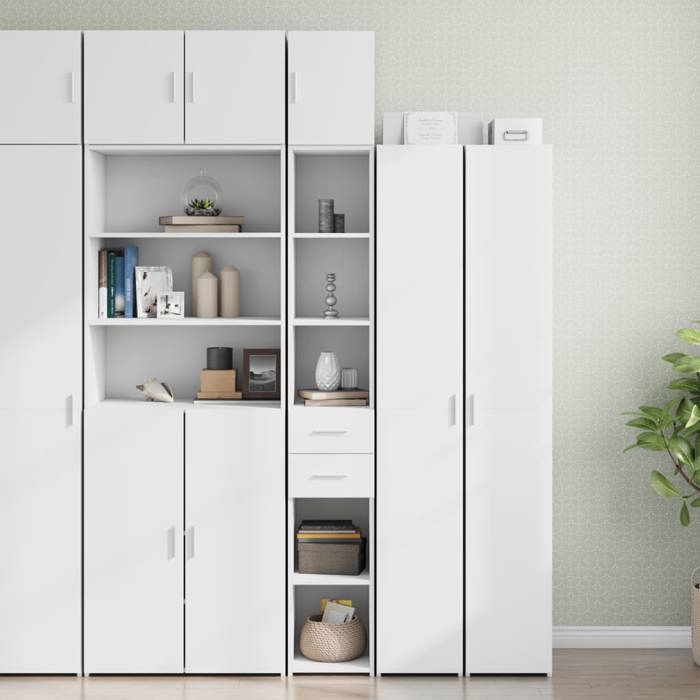 NEW 2026 Haut Armoire Classique Armoire de rangement pour salon mince blanc 30x42 5x225 cm L4145