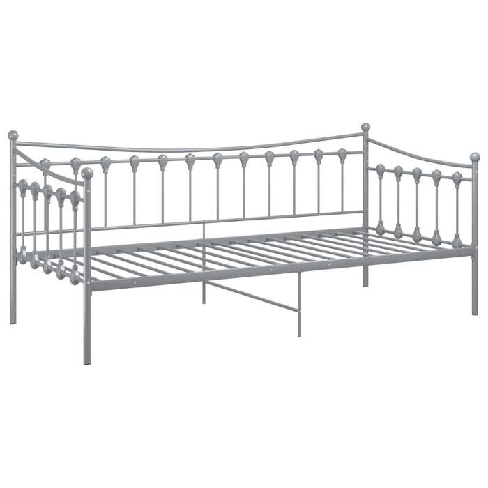 Remise 2026®Cadre de canapé-lit simple - banquette lit Adulte - sans matelas - gris métal 90x200cm 708 8991148