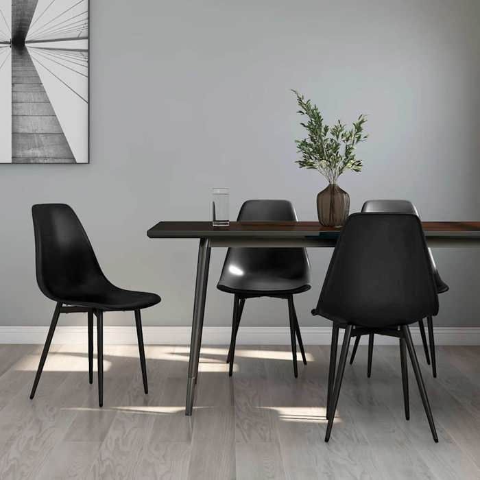 Magnifique Chaises à manger Scandinave Chaise de salonlot de 4 noir PP 46x52x84cm CL9289219