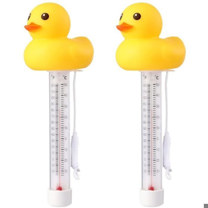 Thermomètres flottants pour piscine - PZCC - Lot de 2 - Motif canard jaune - Lectures précises - Incassables