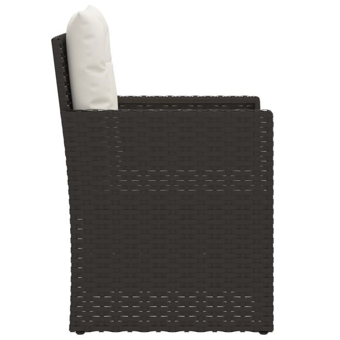 Fauteuil de jardin - 1 PLACE - avec coussins - Noir Résine tressée CC2342