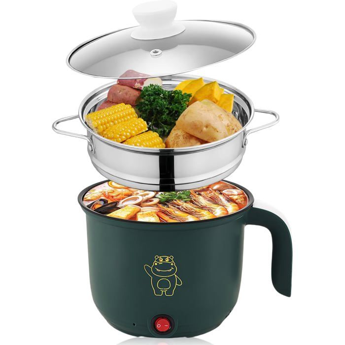 Casserole électrique Mini fondue électrique 18 L Multicuiseur portable antiadhésif Casserole soupes