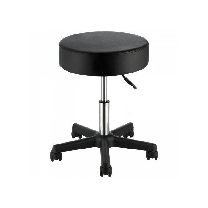 Tabouret de Bureau Charge 181 kg Tabouret à Roulettes Rotation à 360° Hauteur Réglable 46-60 5 cm Chaise à Roulette Coussin Épais