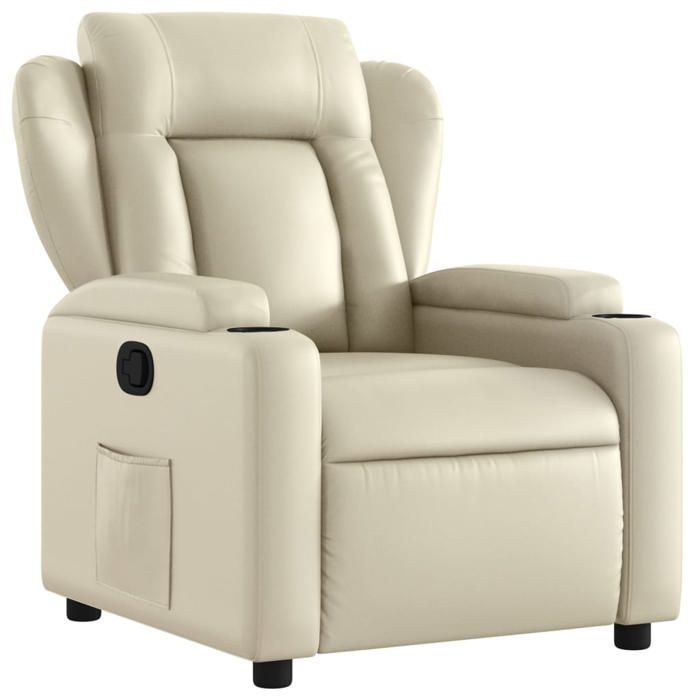 Luxe&Mode Fauteuil inclinable Crème Similicuir 2 ans garantie LV10409