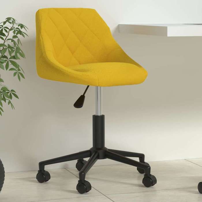 Chaise pivotante de bureau Jaune moutarde Velours - Cadre durable - design élégant(3840)