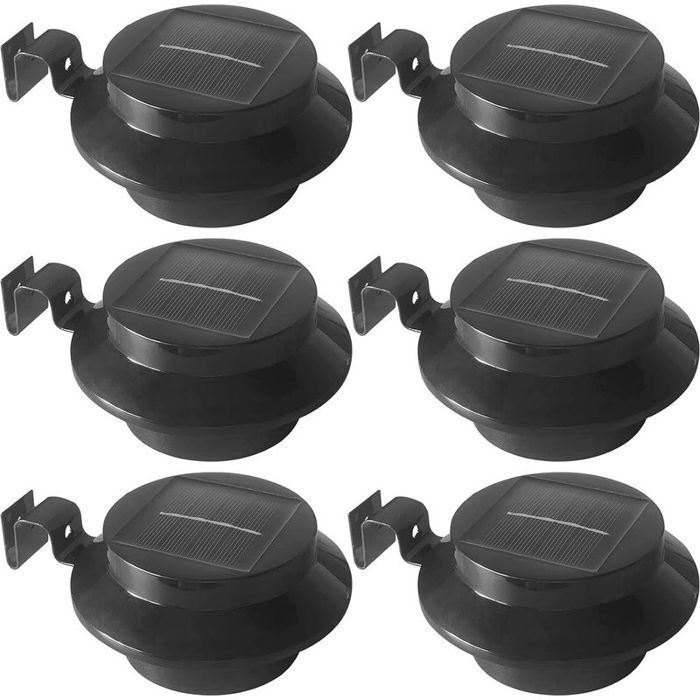Lampes de Gouttière Extérieures Auto Marche/Arrêt Éclairage Solaire de Clôture Lampes Solaire Décoratif Étanche pour Terrasse P