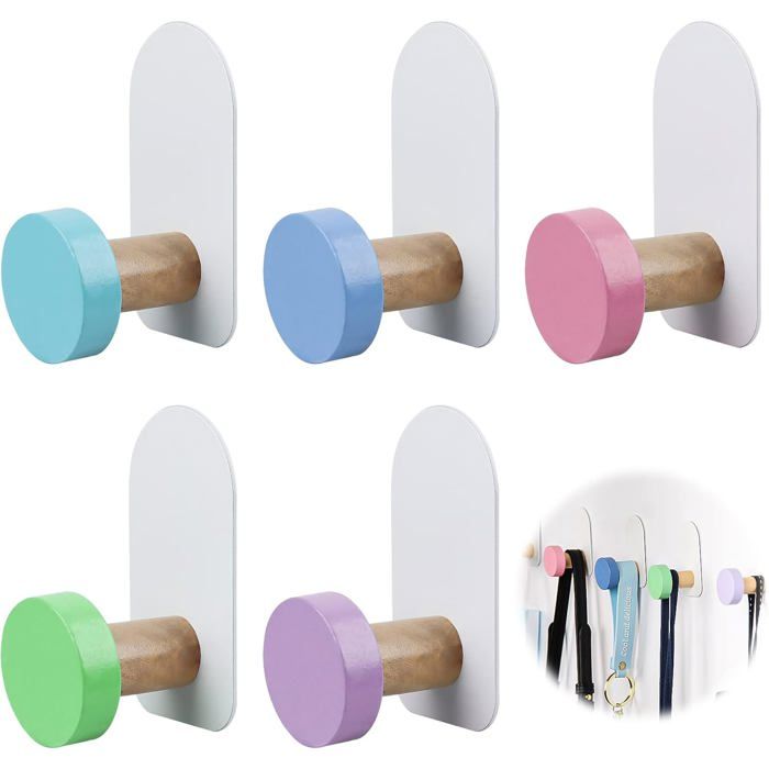Vugttuon Lot De 5 Crochets Adhésifs Pour Enfants Porte-Serviettes En Acier Inoxydable Crochets Pour Serviettes Autocollants [CA205]