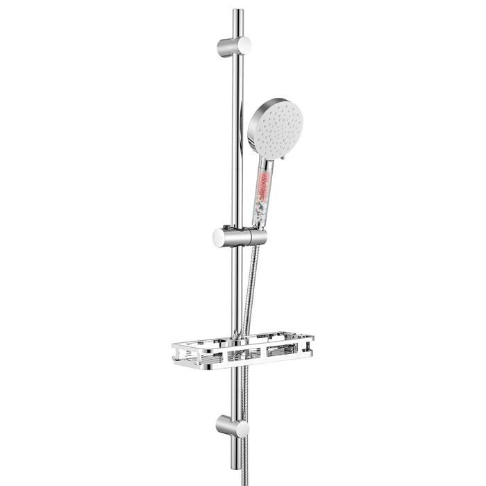 Auralum Colonne de Douche 90 cm sans Robinet Douchette 6 Jets Barre Réglable Support 360° Étagère Chrome Auralum Colonne de Douche 90 cm sans Robinet Douchette 6 Jets Barre Réglable Support 360° Étagère Chrome