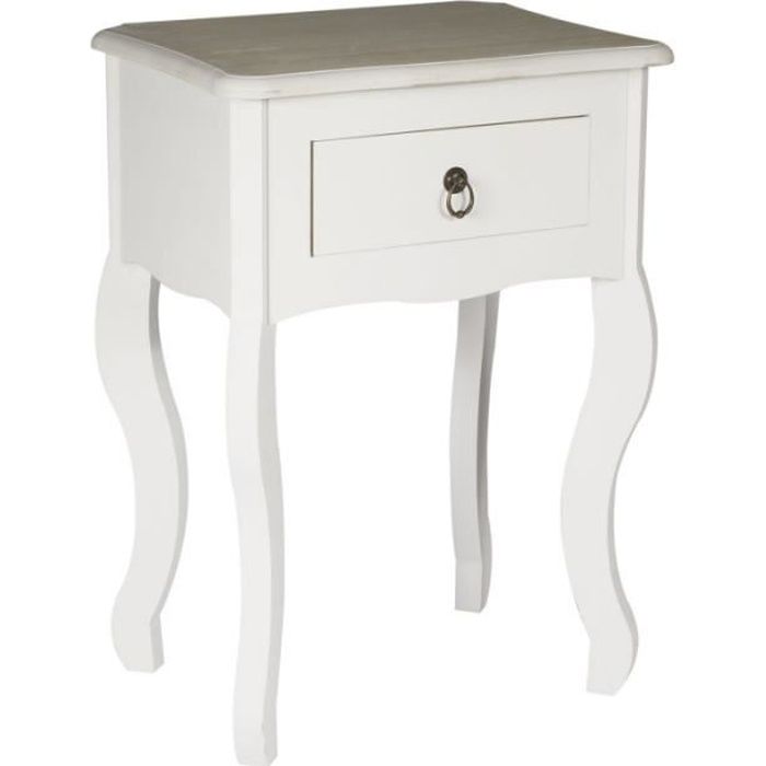 tables & bureaux - table de chevet - victoria - l 40 cm x l 30 cm x h 56.3 cm - blanc
